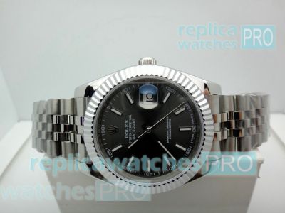 Replica Rolex Datejust Black Dial SS Case Watch 40mm